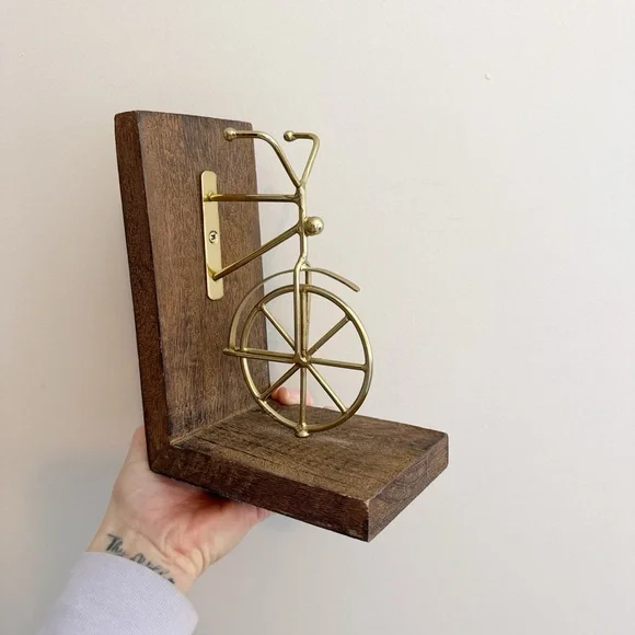 Vintage Brass Bicycle Bookends - Picture 2 of 3